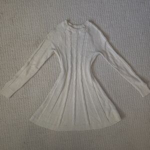 Hollister Ivory Cable-Knit Long Sleeve Sweater Dress